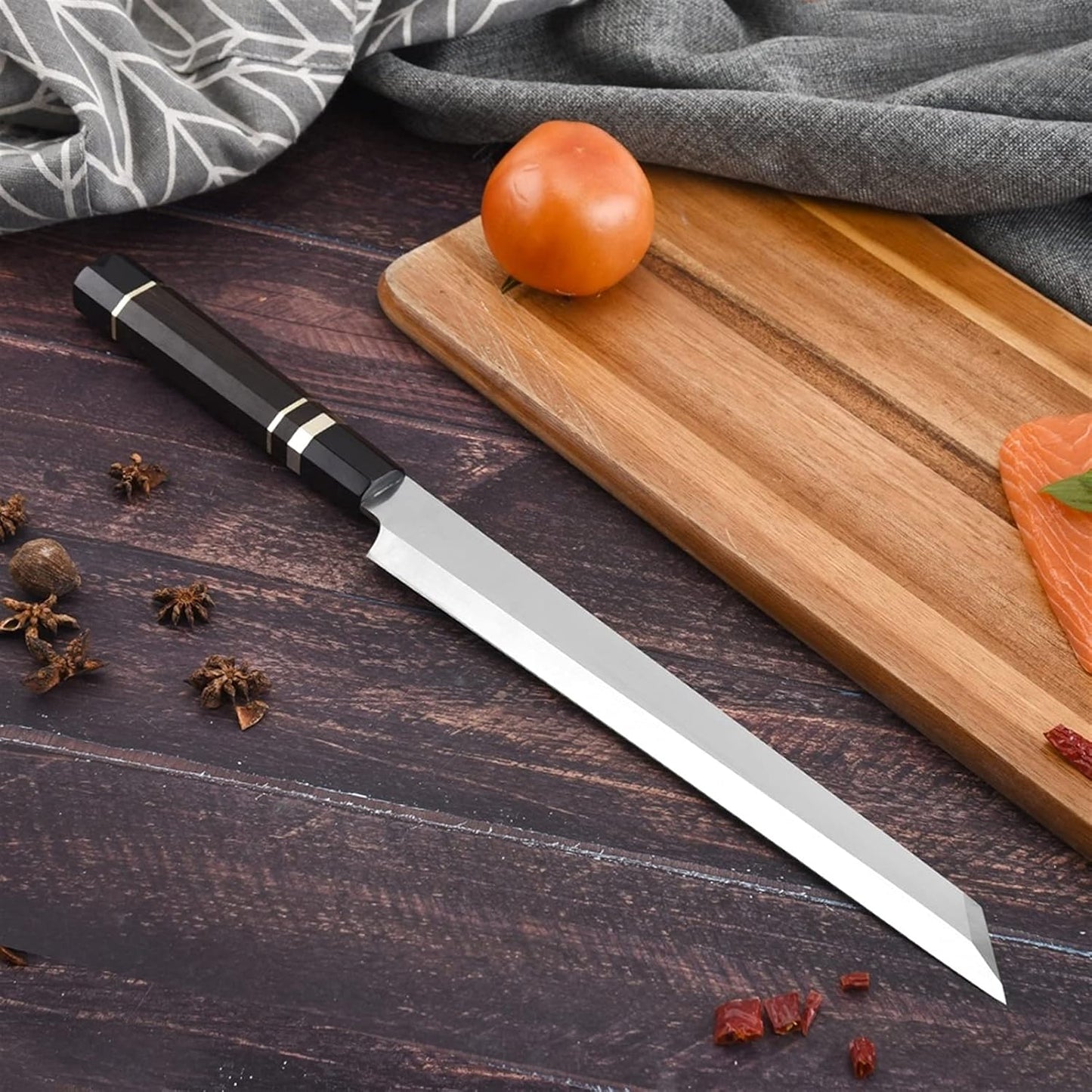 440C Salmon Sushi Knives stainless steel High-carbon Sashimi Fish Fillet Knife slicing blade fish knife chef knife