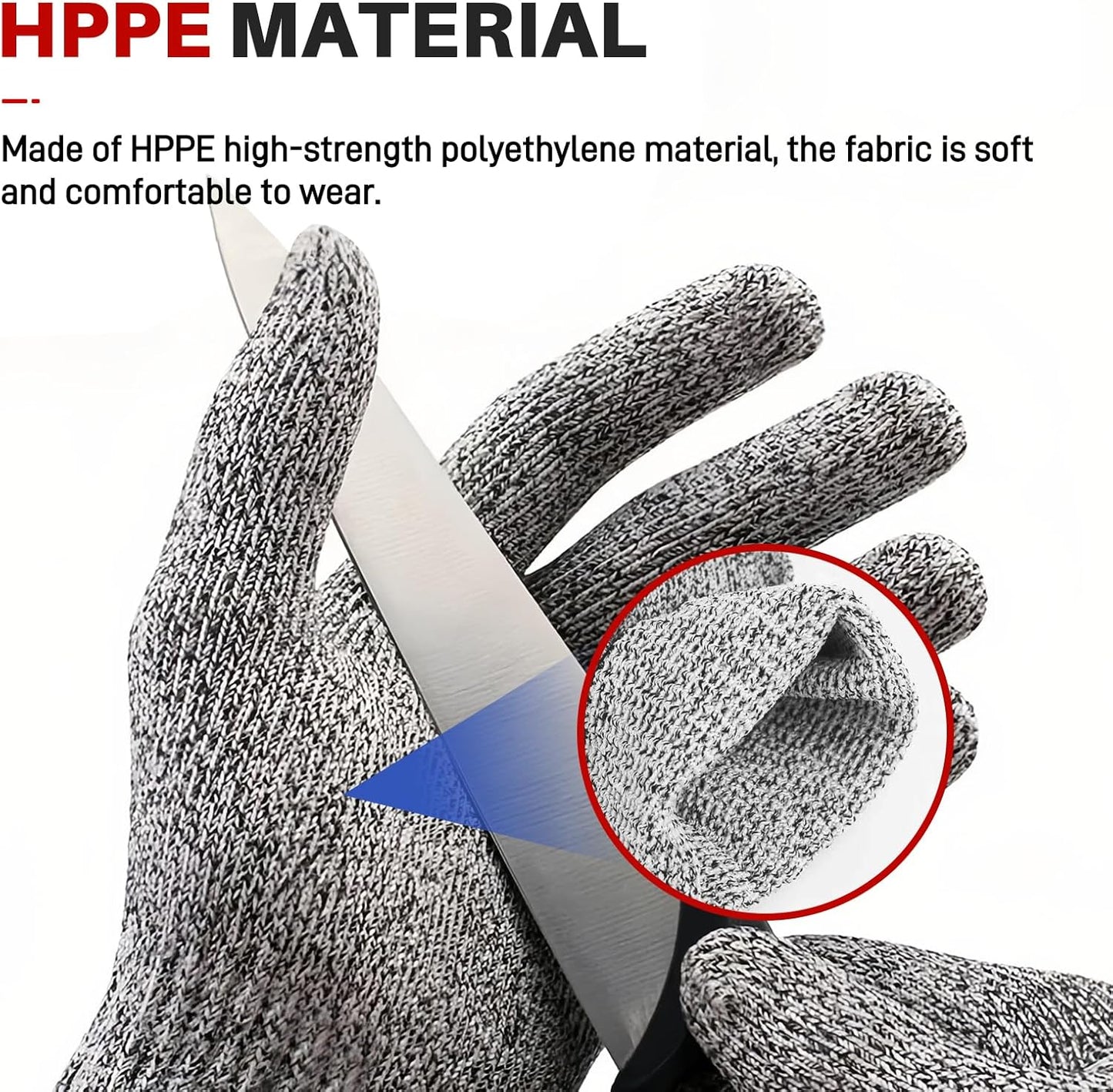 ANSI A9 Cut Resistant Gloves,Cut Resistant Work Gloves,Cut Proof Gloves Nitrile Coated For Metal Fabrication,Woodworking, Construction,Touch Screen,Large
