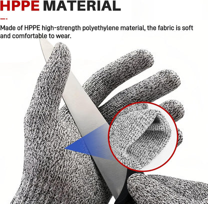 ANSI A9 Cut Resistant Gloves,Cut Resistant Work Gloves,Cut Proof Gloves Nitrile Coated For Metal Fabrication,Woodworking, Construction,Touch Screen,Large