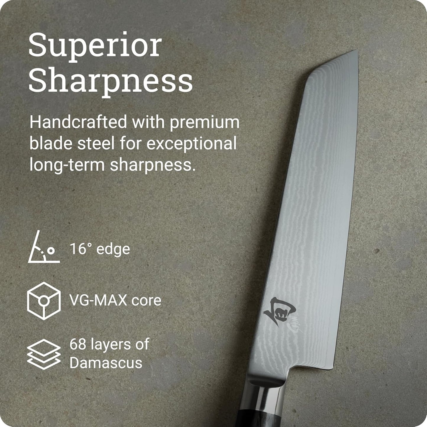 Shun Classic Blonde 6.5" Master Utility Knife, Handcrafted Japanese Knife, VG-MAX Core with Damascus Stainless Steel Cladding, Pakkawood Handle, Precision and Sharpness for Professional and Home Chefs
