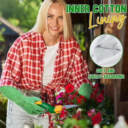 HANDLANDY Rose Pruning Gloves for Men & Women, Long Thorn Proof Gardening Gloves, Breathable Pigskin Leather Gauntlet, Best Garden Gifts & Tools for Gardener