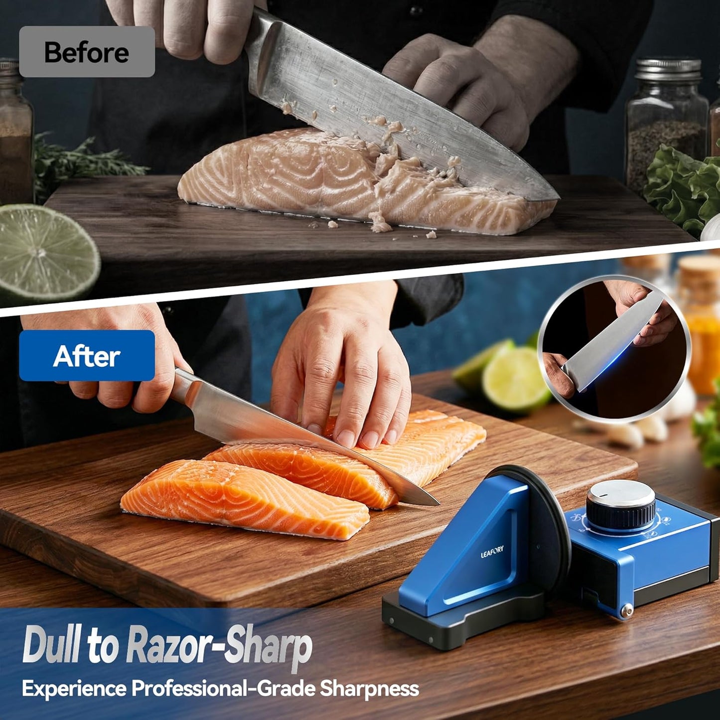 Adjustable Rolling Knife Sharpener with 6 Precision Angles, Magnetic Knife Sharpening System with Diamond & Ceramic Discs, Heavy Duty Metal Construction, Ideal Gift for Men
