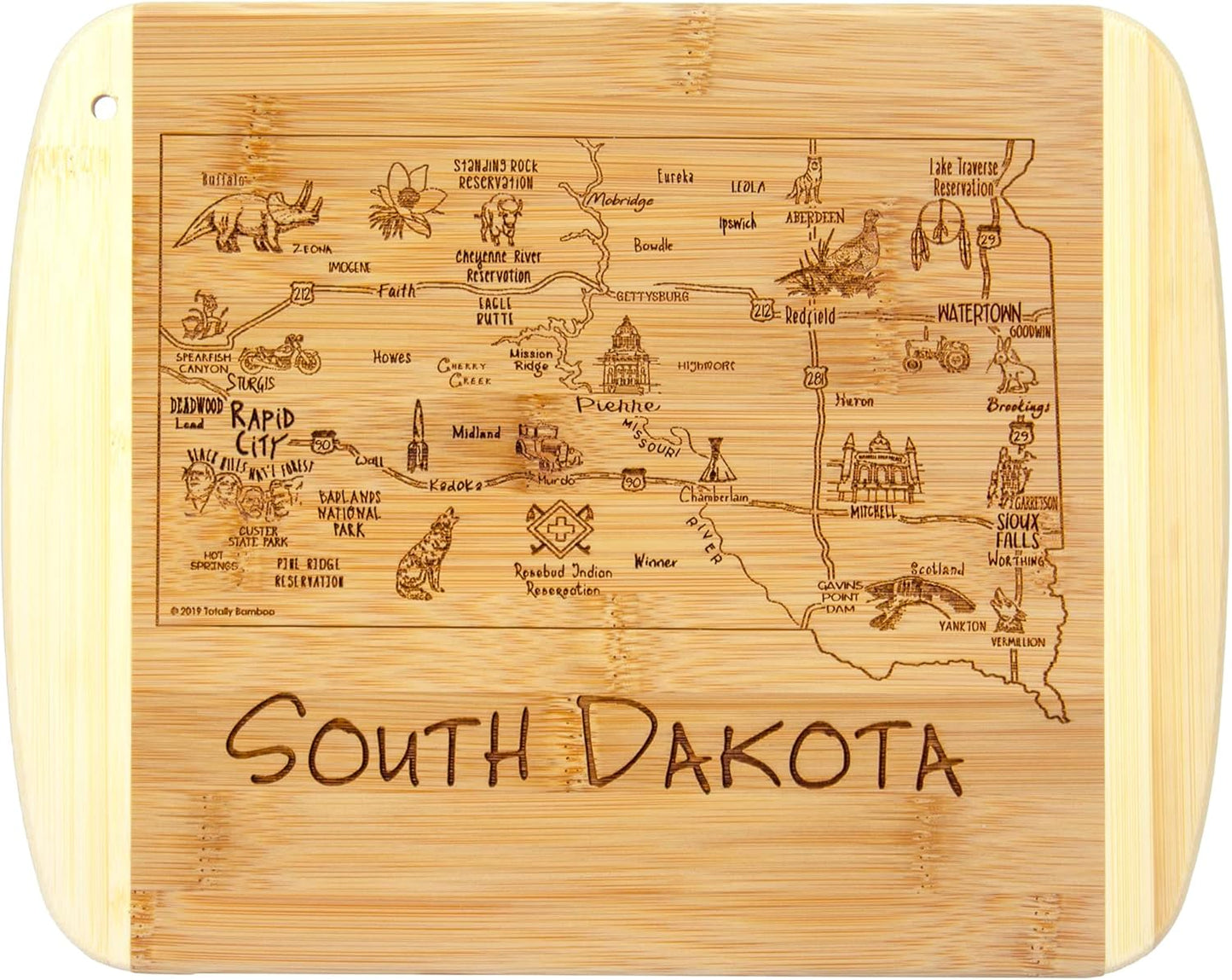 Totally Bamboo A Slice of Life New Jersey State Serving and Cutting Board, 11" x 8.75" - Colors B