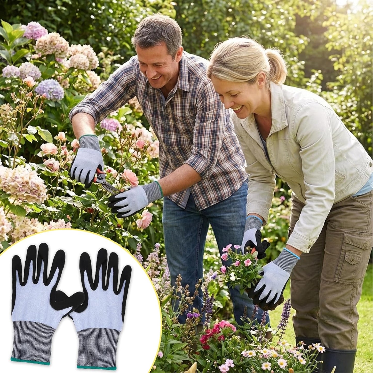 Cut Resistant Gloves, Level 5, Non-Slip Grip, Machine Washable, for Kitchen, Oyster Shucking, Woodworking