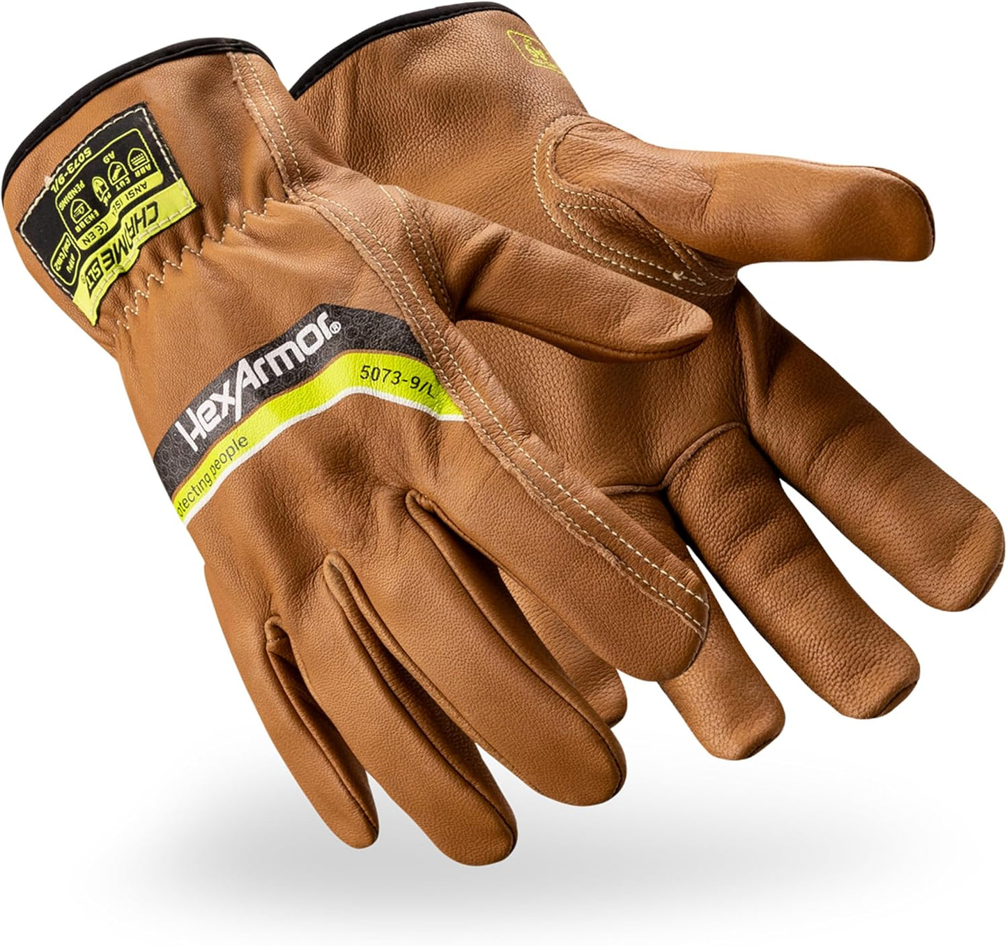 HexArmor Chrome SLT Goatskin Work Gloves, Oil & Slip Resistant, Cut-Resistant (ANSI A4–A9), Impact & Non-Impact