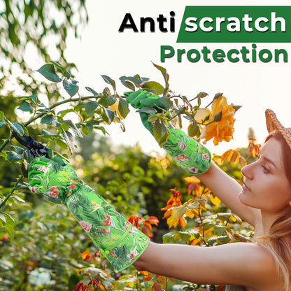 HANDLANDY Rose Pruning Gloves for Men & Women, Long Thorn Proof Gardening Gloves, Breathable Pigskin Leather Gauntlet, Best Garden Gifts & Tools for Gardener