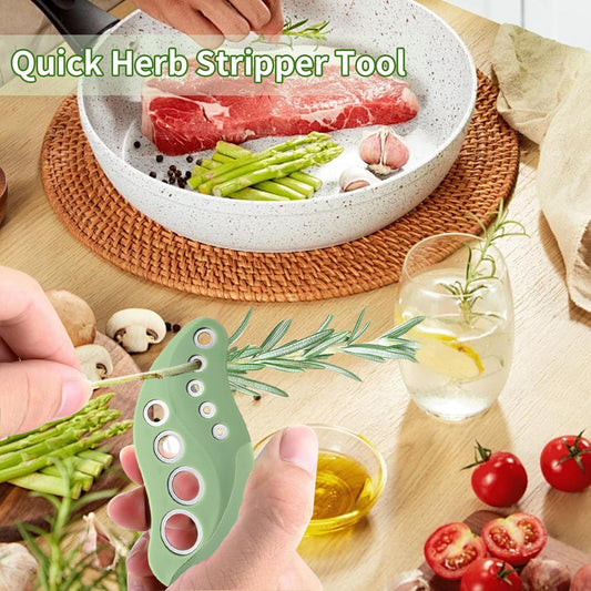 Herb Stripper 9 Holes with Herb Cutter, Stainless Steel Herb Leaf Stripping Tool, Herb Cutter Tool, Herb Leaf Peeler for Fresh Herbs Collard Greens Thyme Basil Rosemary Stripper, Dishwasher Safe
