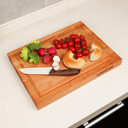 CONSDAN Walnut Cutting Board for Kitchen, USA Grown Hardwood, 20 x 15, with Invisible Inner Handle, Prefinished with Food-Grade Oil, Suitable for Kitchen Edge Grain, 1" Thick