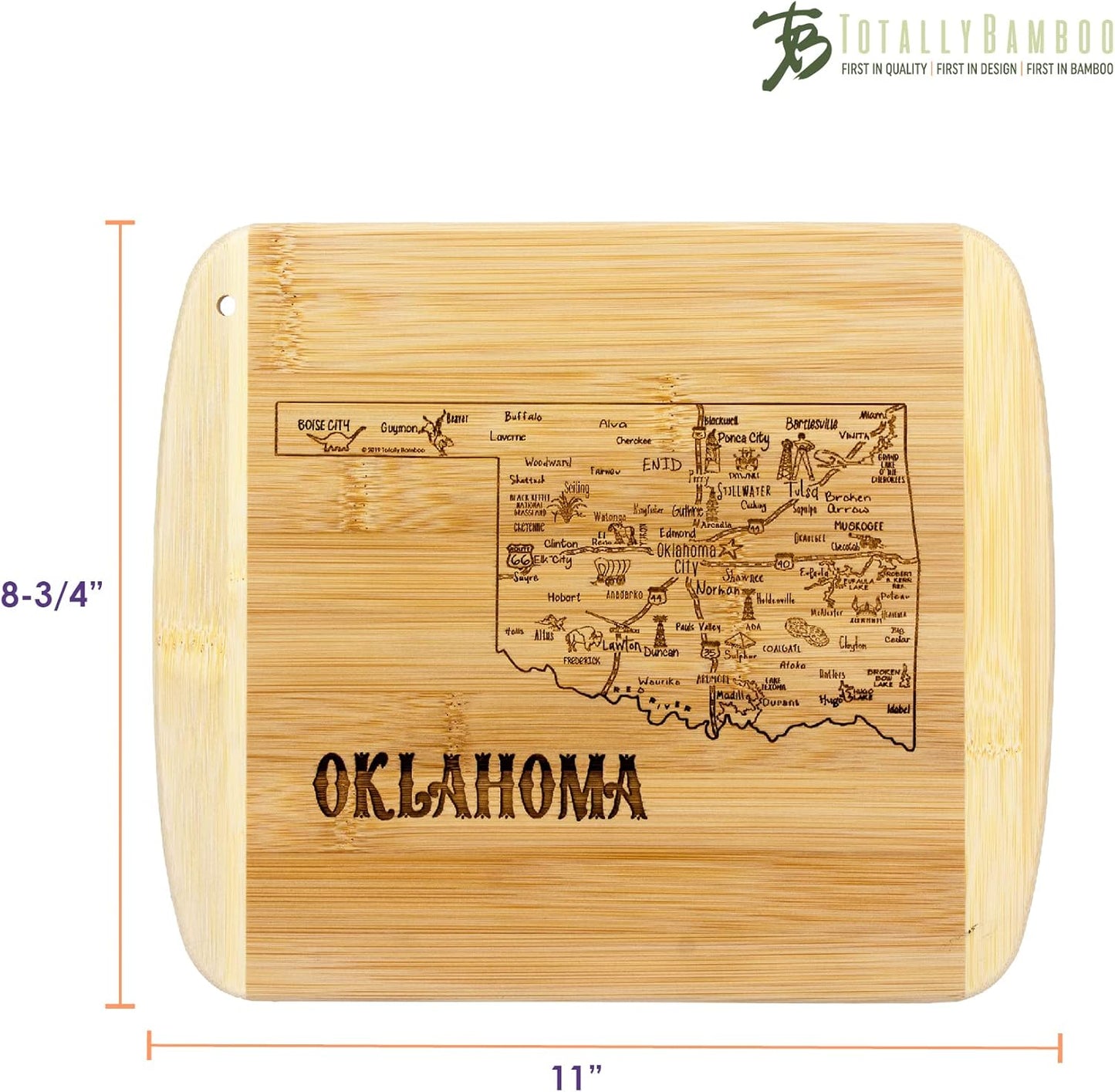 Totally Bamboo A Slice of Life New Jersey State Serving and Cutting Board, 11" x 8.75" - Colors B