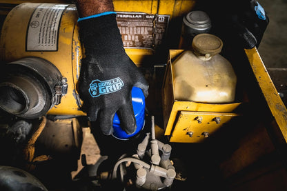 Gorilla Grip Work Gloves, Never Slip Maximum Grip All-Purpose, Gloves for Men, Superior in Wet, Dry, Oily Conditions, Polymer Palm, Medium Size, 5 Pairs, Black/Blue | 25041-25