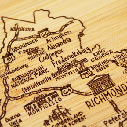 Totally Bamboo A Slice of Life New Jersey State Serving and Cutting Board, 11" x 8.75" - Colors A