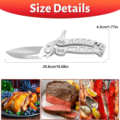 Kitchen Scissors All Purpose Kitchen Shears Heavy Duty for Cutting Chicken, Turkey, Meat, Bones, Vegetables Stainless Steel Spatchcock Shears Multipurpose Food Scissors