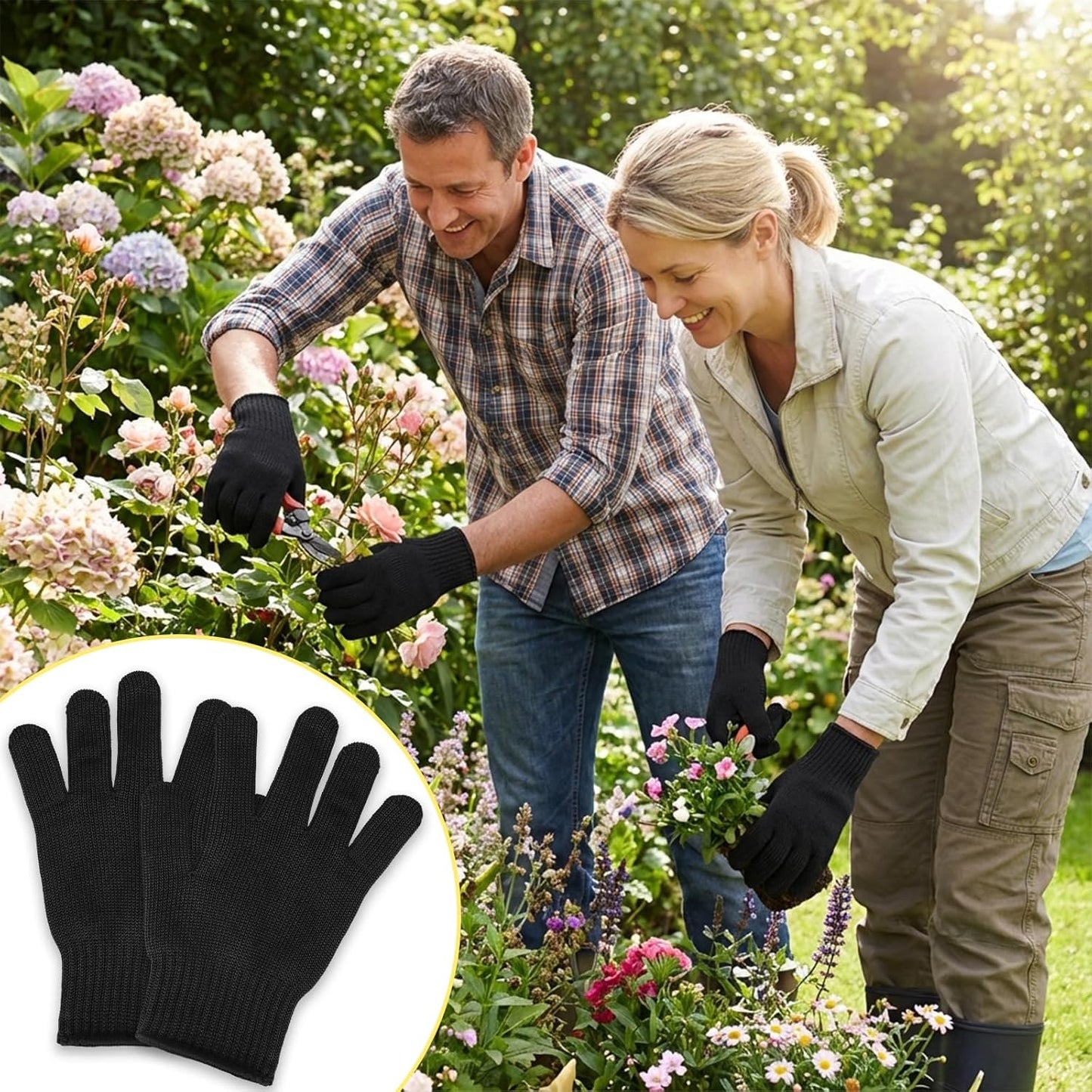 Cut Resistant Gloves, Level 5, Non-Slip Grip, Machine Washable, for Kitchen, Oyster Shucking, Woodworking