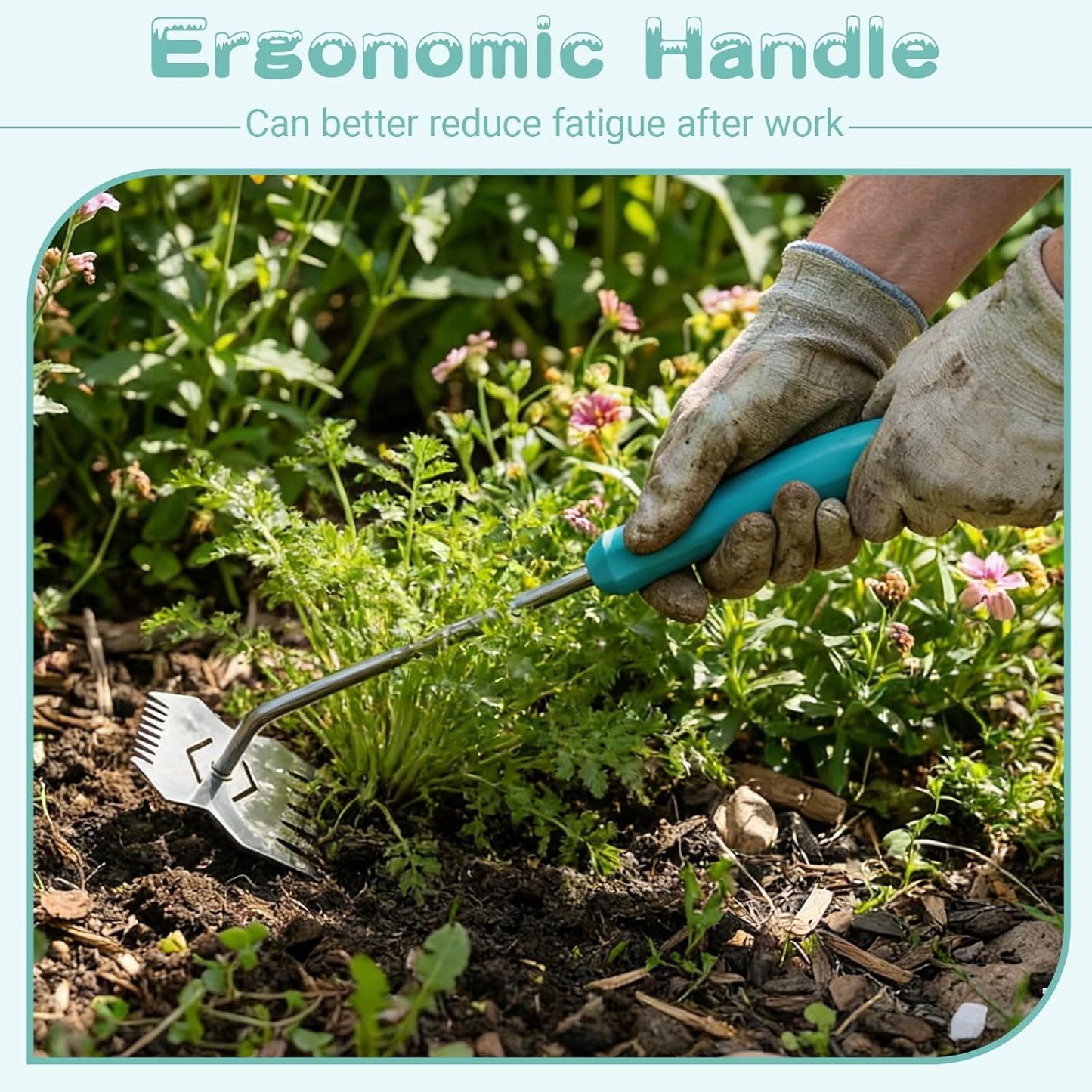 Garden Tools,Weeder Tool,Portable Weeding Tool,Garden weed pulling tool,Adopt Anti Slip Handle,Conforms to Ergonomic Curves,Weed puller tool Suitable for Farm Planting,Gardening(Black Orange Handle)