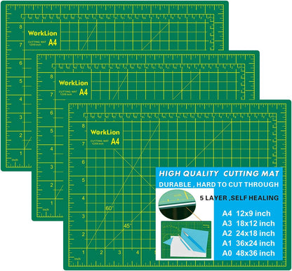 Worklion Self Healing Cutting Mat for Craft-Thickened 18inch x 12inch fabric sewing mat for quilting,rotary cutting, nonslip