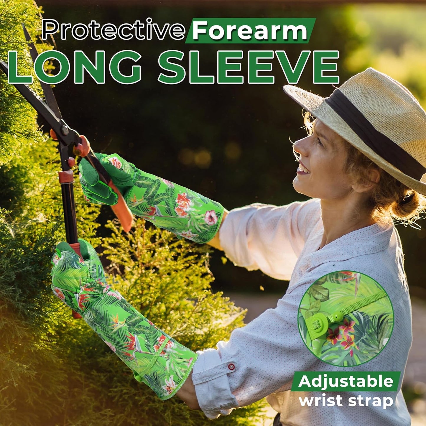 HANDLANDY Rose Pruning Gloves for Men & Women, Long Thorn Proof Gardening Gloves, Breathable Pigskin Leather Gauntlet, Best Garden Gifts & Tools for Gardener