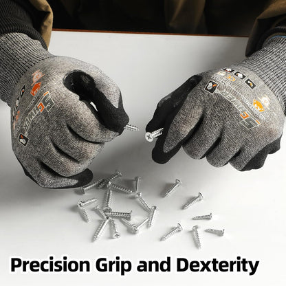 Schwer A4 AIR-SKIN Cut Resistant Work Gloves with Extreme Lightweight & Thin, Grip Glove for Fishing, Refined Work, Gardening Gloves for Yard, Touchscreen, 3D-Comfort Fit, Men Women Gifts, AR3900, L