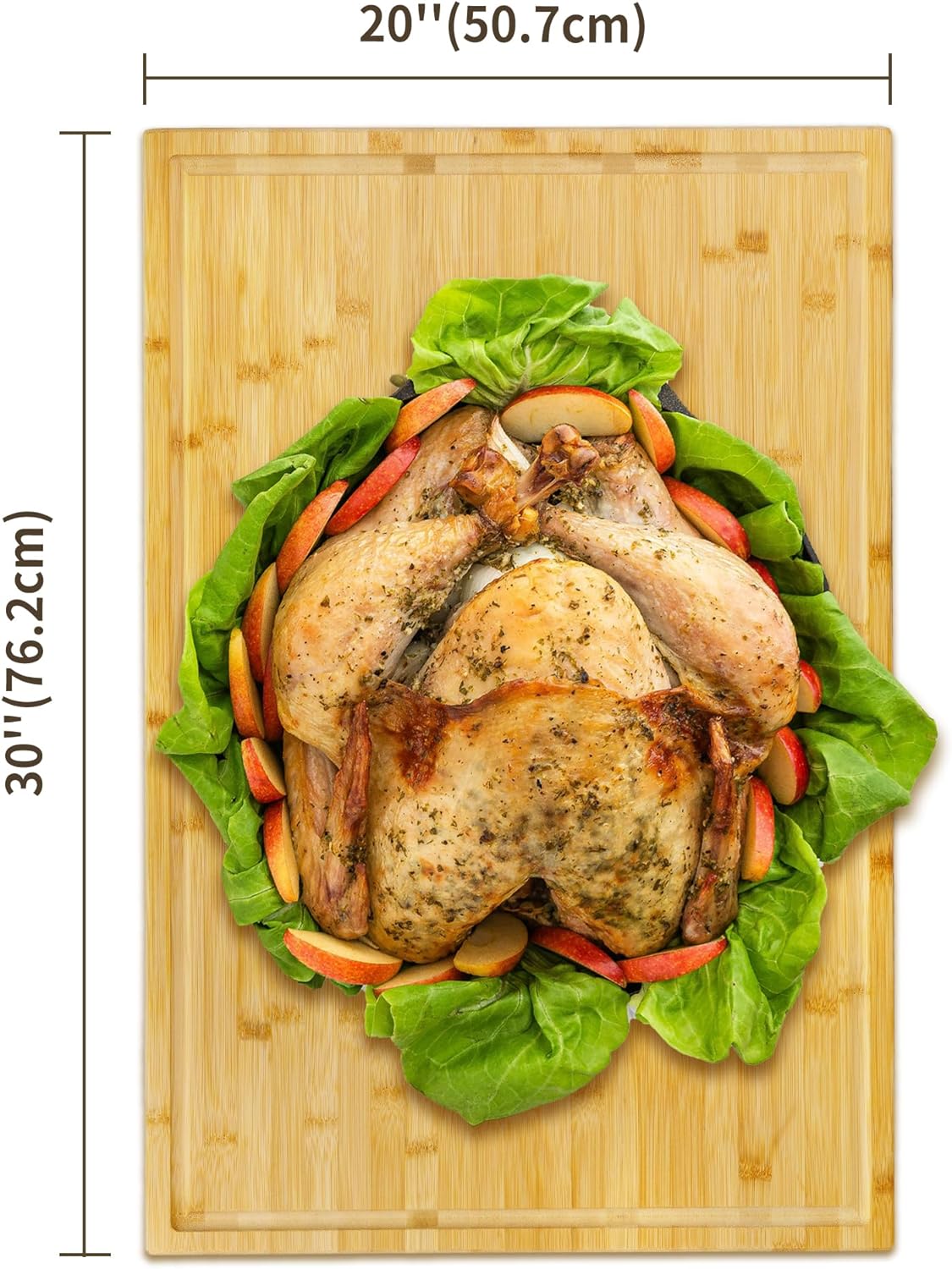 Utoplike Extra Large XXXL Bamboo Cutting Board 24 x16 Inch, Largest Wooden Butcher Block for Turkey, Meat, Vegetables, BBQ, Over the Sink Chopping Board with Handle and Juice Groove, Thickness 1.25"