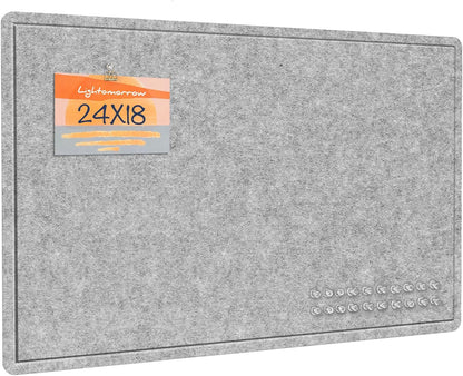Lightomorrow Bulletin Board, 36 x 24 inches Felt Board - Decorative Pin Board, Cork Board Alternative for Wall, 3' x 2' Foldable Self-Adhesive Vision Board Prayer Board with 20 Pushpins - Black