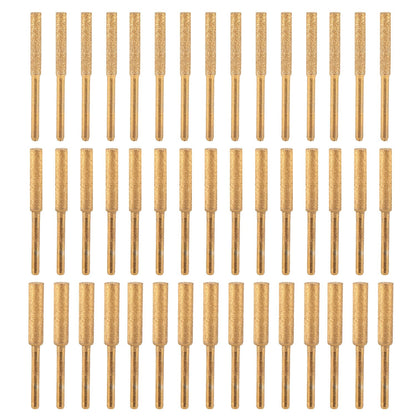 45pcs Diamond Chainsaw Sharpener Bits, 3 Size High Hardness Diamond Chain Electric Chainsaw Sharpening Wheels Stone Bits for Wood Jewelry Stone Glass Polishing(4mm/4.8mm/5.5mm)