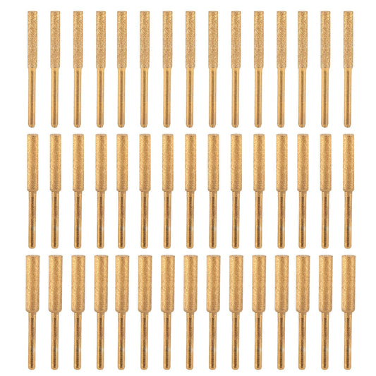 45pcs Diamond Chainsaw Sharpener Bits, 3 Size High Hardness Diamond Chain Electric Chainsaw Sharpening Wheels Stone Bits for Wood Jewelry Stone Glass Polishing(4mm/4.8mm/5.5mm)