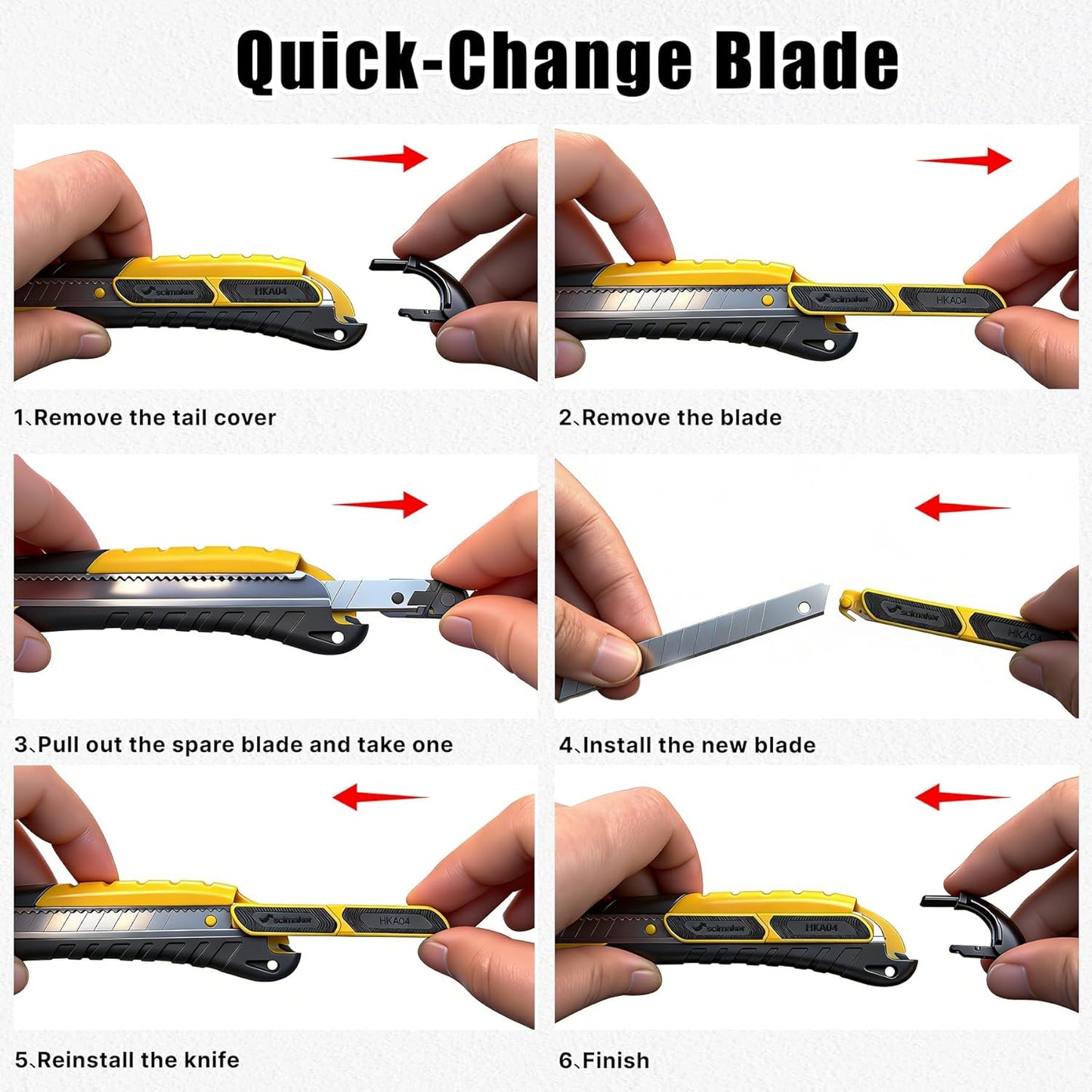 Dual-Mode Box Cutter Retractable for Warehouse,Locking Professional Work Knife, Auto-Retract Box Knife,18mm Heavy Duty Utility Knife with Metal Rail,Spare Blade Storage.1 Knife+10 Blades