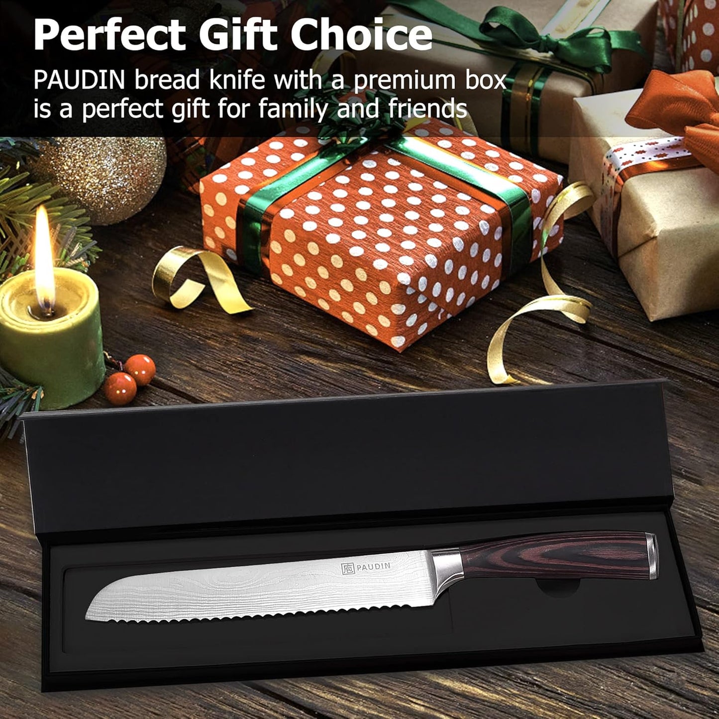 PAUDIN Boning Knife 6 Inch, Super Sharp Fillet Knife, German High Carbon Stainless Steel Deboning Knives, Professional Boning Knives for Meat Poultry Chicken, Pakkawood Handle with Gift Box