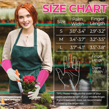 HANDLANDY Rose Pruning Gloves for Men & Women, Long Thorn Proof Gardening Gloves, Breathable Pigskin Leather Gauntlet, Best Garden Gifts & Tools for Gardener