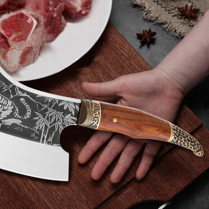 Golden Bird Meat Cleaver Heavy Duty Butcher Knife Hand Forged Bone Chopper Full Tang High Carbon Steel Kitchen Chef Knife for Home with Gift Box