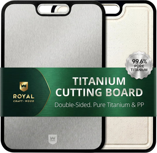 ROYAL CRAFT WOOD Organic Bamboo Cutting Board with Juice Groove - Chopping Board for Meat Butcher Block Cheese and Vegetables, 12x8"