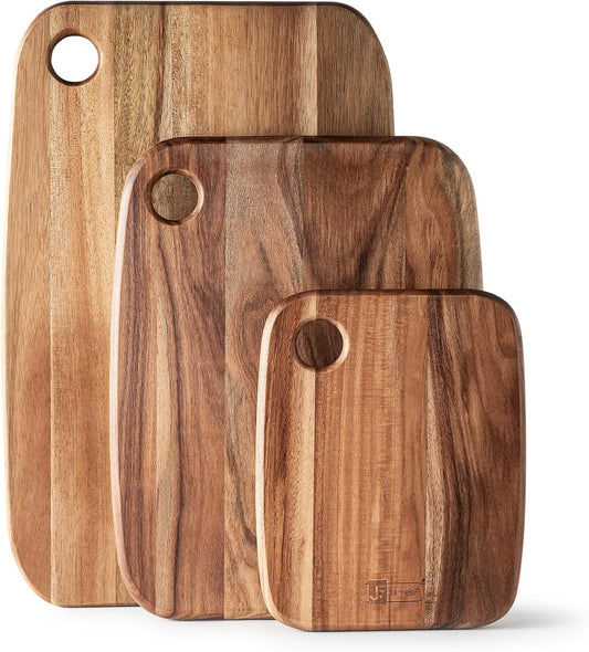 Wood Cutting Boards for Kitchen,JAMES.F Acacia Wooden Heavy Duty Cutting Board, Chopping Serving Boards with Hanging Hole for Meat Bread or Vegetables