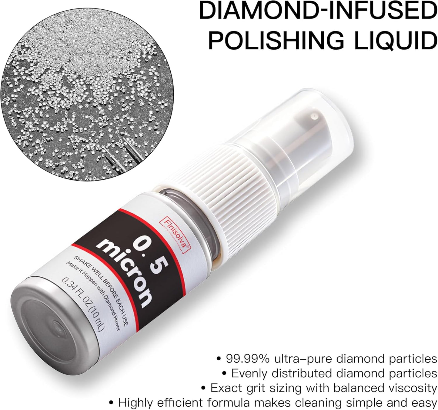 2 Micron Diamond Emulsion, 0.34 FL OZ 10 ML Diamond Stropping Compound for Knife Sharpening Leather Strops, Wool Pads & Polishing Cloths, Suspension for Knives, Tools, Metal, Glass, Ceramic & Stone