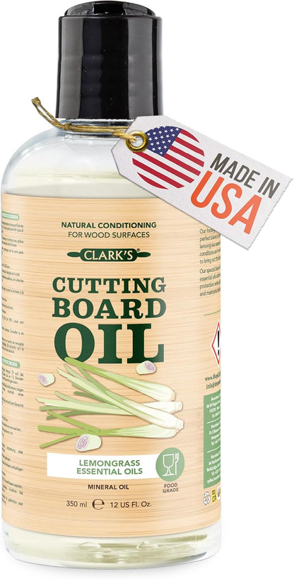 CLARK'S Cutting Board Oil - Coconut Extract Oil for Cutting Board - Made with Fractionated Coconut Oil for Kitchen Countertops, Butcher Blocks, Wooden Bowls and Utensils