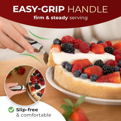 Orblue Pie Server, Essential Kitchen Tool, Serrated on Both Sides, Great for Right or Left Handed Chef, Stainless Steel Flatware , Cake Cutter,White