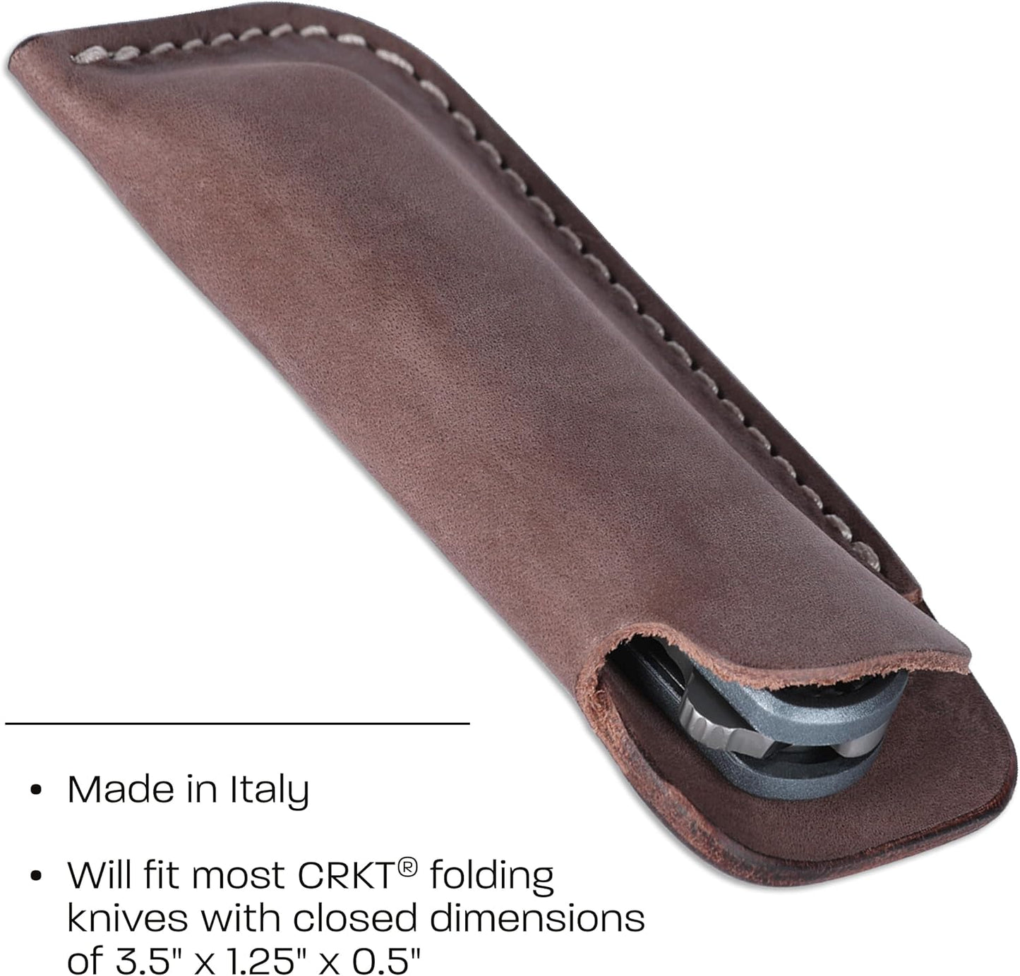 CRKT Folding Knife Leather Sheath w/Pocket Clip, D7071