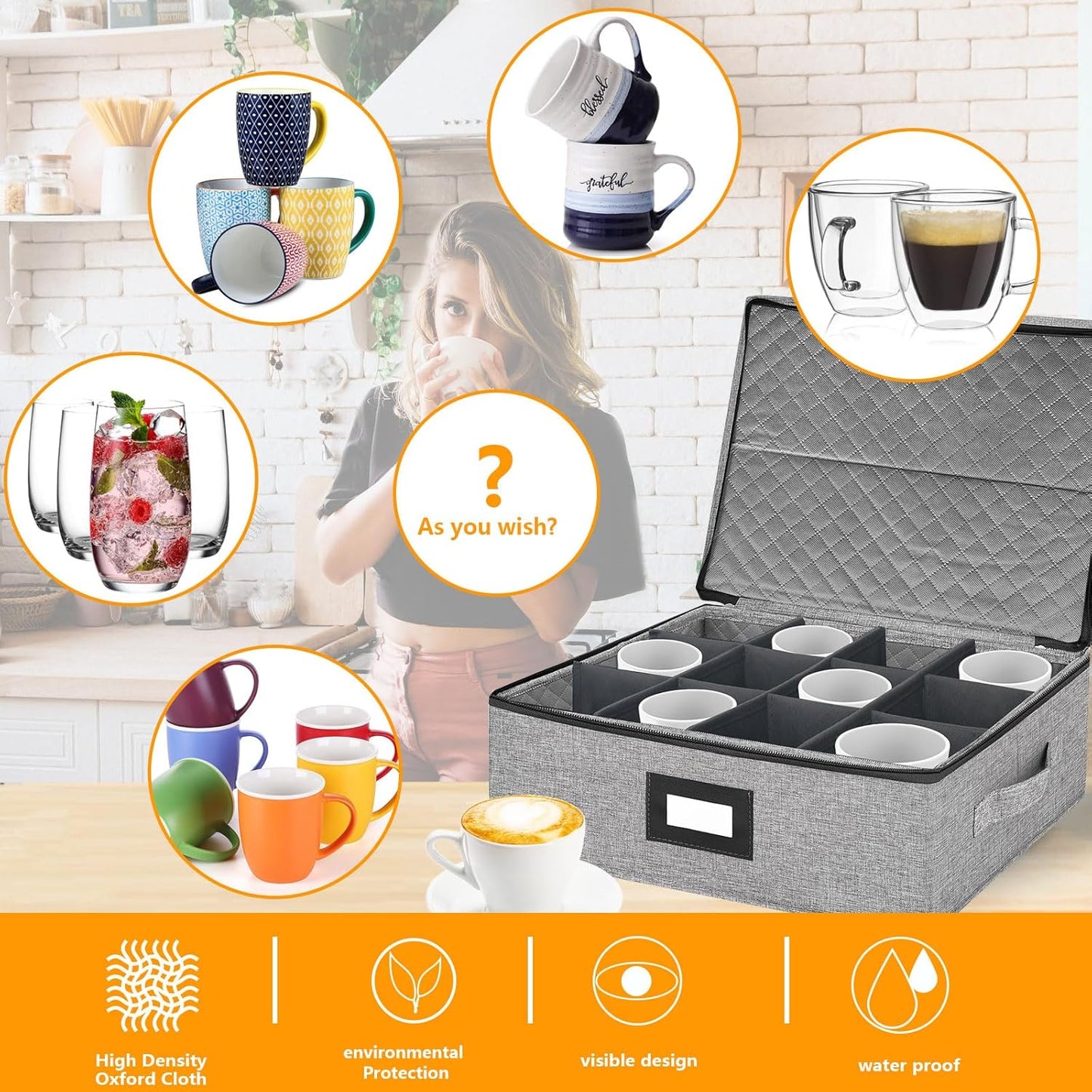 VERONLY 2 Pack Flatware Utensil Storage - Sturdy Silverware Storage Box with Dividers, 5 Compartment Flatware Storage Case with Handles and Removable Lid for Moving&Protected(Dark Gray)