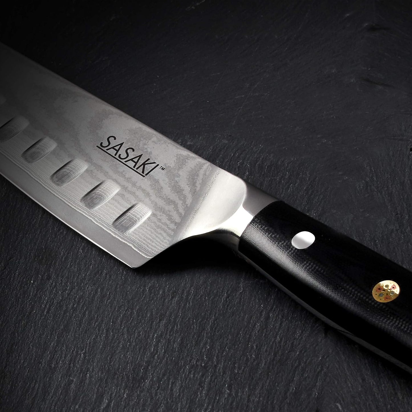 Sasaki 5228194 Masuta Japanese AUS-10 Stainless Steel Santoku Knife with Locking Sheath, 7-Inch