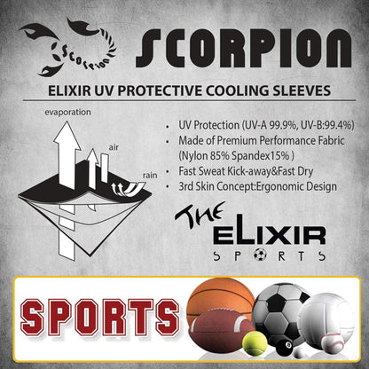 The Elixir Arm Sleeves UV Sun Protective Arm Compression Cover Warmer Cooler 4P - Sky Blue, Gray, Orange, White