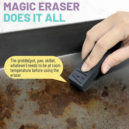 Rust Eraser, Premium Rust Remover for Cast Iron Pans, Knives & Tools, Hard Anodized Cookware and Other Pots, Remove Rust from Any Metallic Surface - 2 Pack