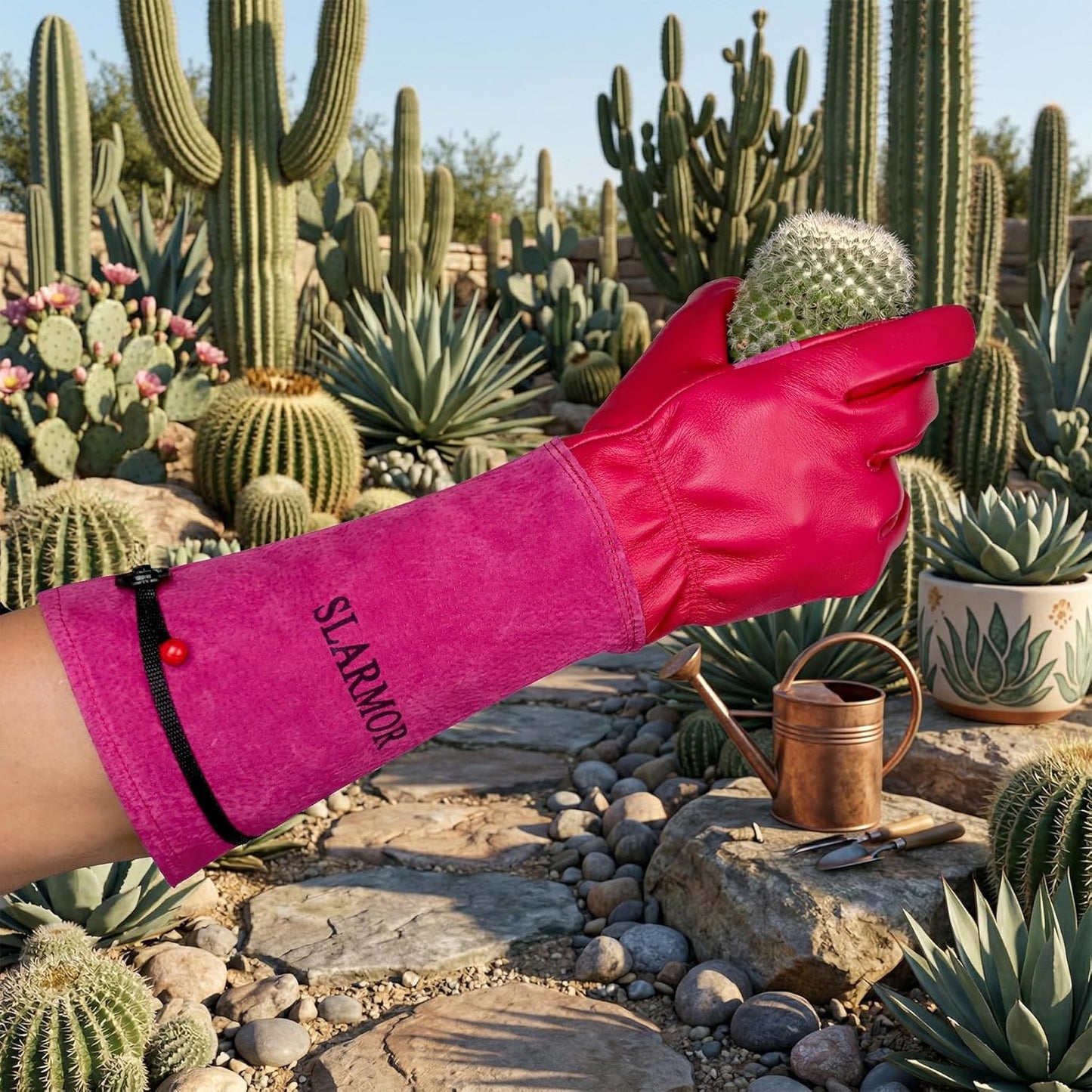 Long Gardening-Gloves Women/Men-Thorn proof Rose Pruning Heavy Duty Gauntlet, Best Garden Gifts for Gardener-L