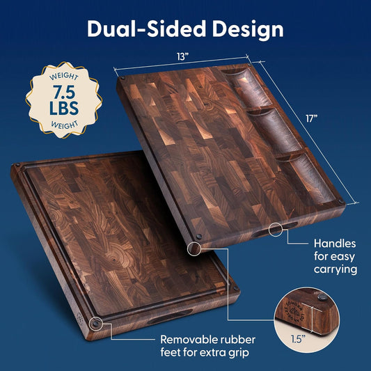 Sonder Los Angeles Winsome Acacia Wood Cutting Board | Acacia Edge Grain Cutting Board for Kitchen with Juice Groove & Sorting Compartment | Perfect for Charcuterie | Gift Box Included | 16x12x1.5 in