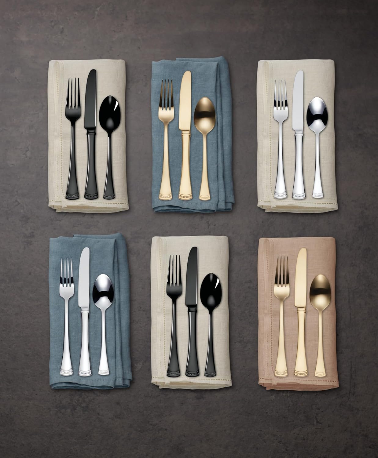 Lenox Silverware Set, Portola 12-Piece Steak Knife Flatware Set, Service For 12, Made Of 18/10 Stainless Steel, Dishwasher Safe, Home And Kitchen Utensils, Knives, Cutlery (Silver, 12 Piece)