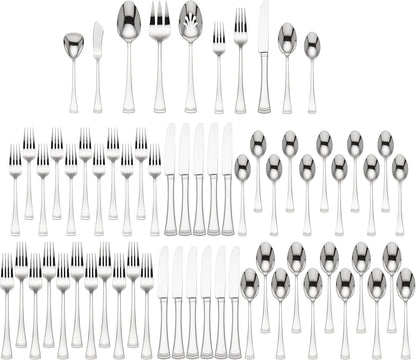 Lenox Silverware Set, Portola 12-Piece Steak Knife Flatware Set, Service For 12, Made Of 18/10 Stainless Steel, Dishwasher Safe, Home And Kitchen Utensils, Knives, Cutlery (Silver, 12 Piece)