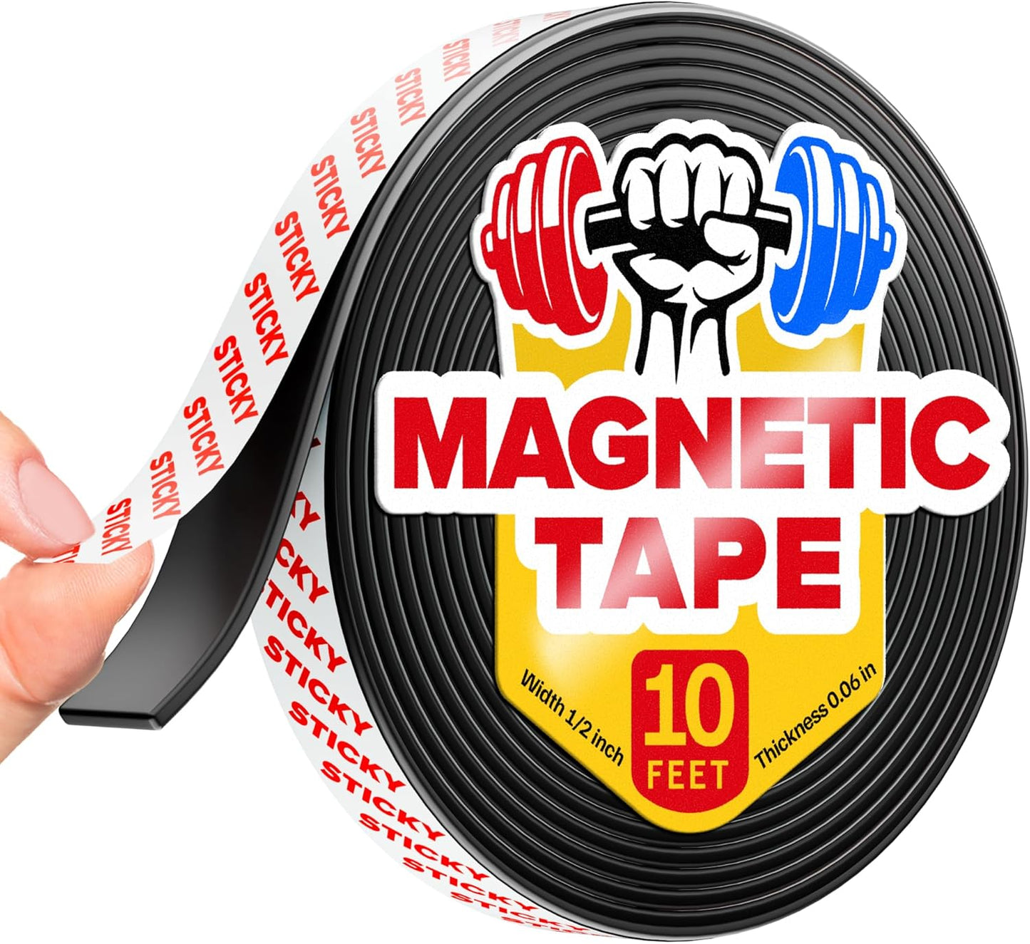 X-Bet Magnet Magnetic Strips with Adhesive Backing - Magnetic Tape for Crafts - Tool and Knife Magnet Strips for Kitchen, Garage and Garden - Adhesive Magnetic Tool Holder Strip for Wall(6 Pieces)