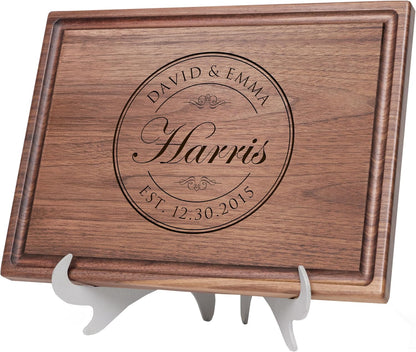 Personalized Home Cutting Board – Custom Engraved Charcuterie Board – Christmas or Housewarming Gift for Couples, Friends, or New Homeowners – Premium Hardwood, Handcrafted in USA 002