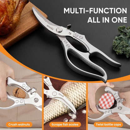 Kitchen Scissors Food Cutting: Heavy Duty Poultry Meat Shears - Stainless Steel All Purpose for Home Cooking & Restaurant