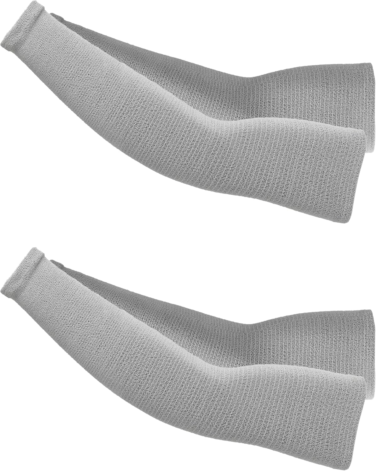 Schwer 2 Pairs 15.4in Down Yarn Knitted Arm Warmers, Summer Essential Arm Sleeves for AC Rooms, Hyaluronic Acid Infused, Moisturizing & Skin-Friendly, Light Compression Arm Protectors for Thin Skin