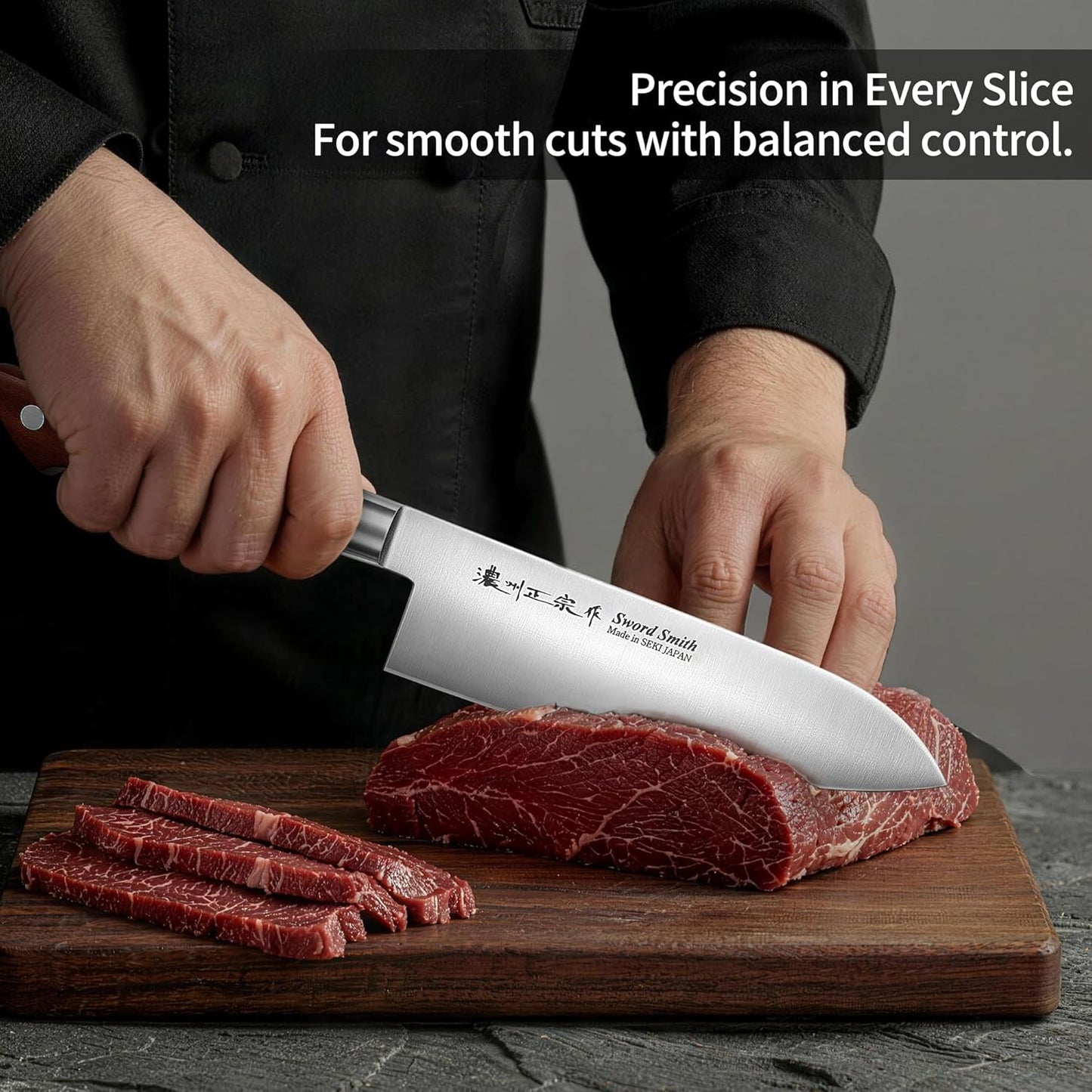 6.7 Inch Santoku Knife, Made in Japan, High Carbon Molybdenum Stainless Steel Japanese Chef Knife with Sakura Handle, Kitchen Knife for Slicing Meat, Vegetable & Fruit