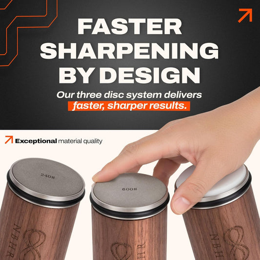Rolling Knife Sharpener 15 & 20 Degrees Dual Angle Magnetic Knife Sharpener Kit for Kitchen & Chef Knives, Perfect Kitchen Gift