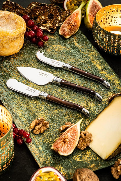 Laguiole Style de Vie Cheese Knife Set - Premium Line Cheese Knives Set with Charcuterie Board - Dishwasher Safe - Premium Tableware